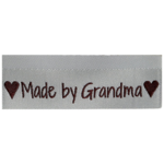 Go Handmade Vævet Label, Dobbeltsidet, 50 x 11,5 mm, 10 stk- Made by Grandma