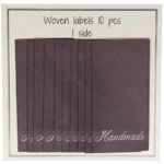 Go Handmade Vævet Label, Handmade, 60 x 32 mm, 10 stk Mørk lavendel