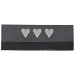 Go Handmade Vævet Label, Dobbeltsidet, Handmade with love, 50 x 11,5 mm, 10 stk Bagside