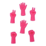 HobbyArts Silikone Pindebeskytter Hænder 6 stk Pink