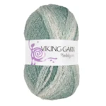 Viking Pleddgarn 736 Hvid/petrol