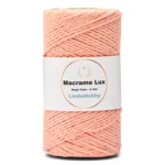 LindeHobby Macrame Lux, Rope Yarn, 2 mm 11 Lys rosa