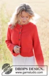 248-9 Red Sunrise Cardigan by DROPS Design