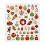 Stickers, Jul, 15 x 16.5 cm, 1 ark Julekugler og pynt