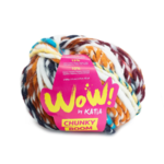 Katia Wow Chunky Boom 301 Karamel-Brun-Blå-Rød