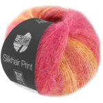 Lana Grossa Silkhair Print 428 Bær/Gammelrosa/Fuchsia/Hindbær/Gyldengul/Nougat