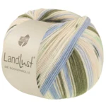 Lana Grossa Landlust Die Sockenwolle 722 Skovgrøn/Ecru/Himmelblå/Lys beige/Jade