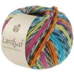 Lana Grossa Landlust Die Sockenwolle 825 Orange/Pink/Pistacie/Turkisblå/Petrolblå/Råhvid/Mørkegrå