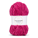 LindeHobby Fuzzy Chenille Gold Lurex 45 Mørk fuchsia