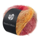 Lana Grossa Basta Mista 124 Gråbrun/camel/safrangul/orange/grårød/mørkerød/rød
