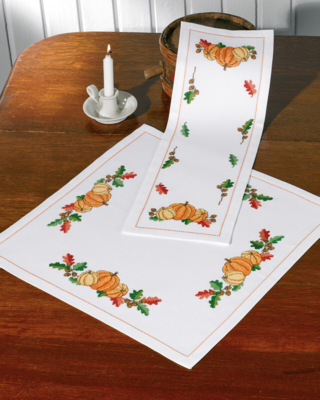 Broderikit Græskar og agern 56 x 56 cm