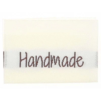 Go Handmade Vævet Label, Dobbeltsidet, 35 x 19 mm, 10 stk