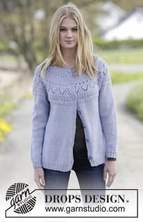 Extra 0-1151 Lovely & Blue Cardigan by DROPS Design