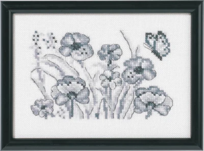 Broderikit Valmuer 12 x 17 cm