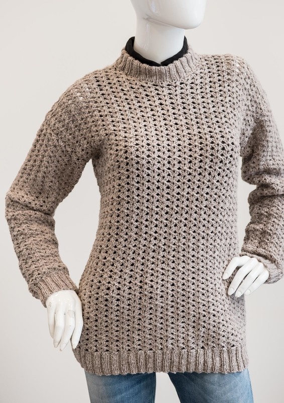 1697 Hæklet Sweater Med Kanter billigt her